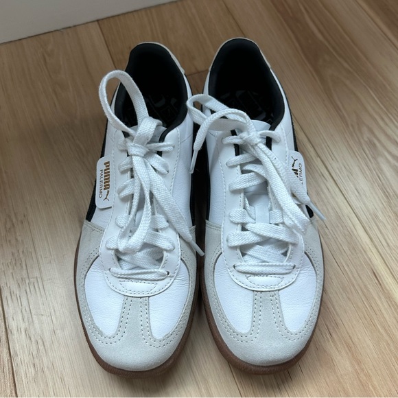 Puma Palermo White and Black Sneakers - Picture 3 of 5